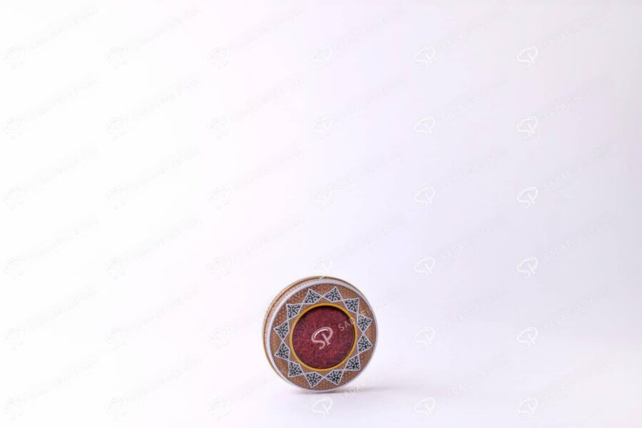 ##tt##-Saffron Metal Container - 3 grams