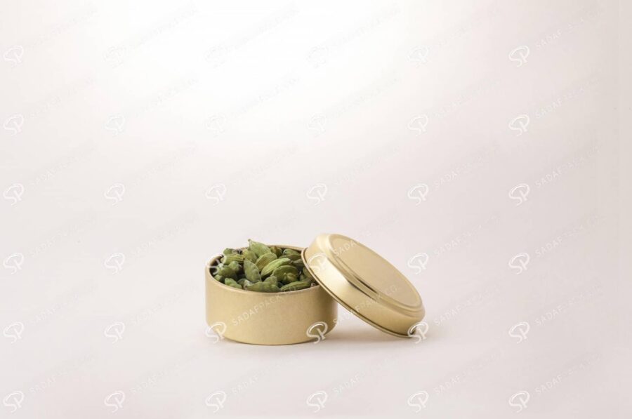 ##tt##-Saffron Metal Container Gold 100 without window