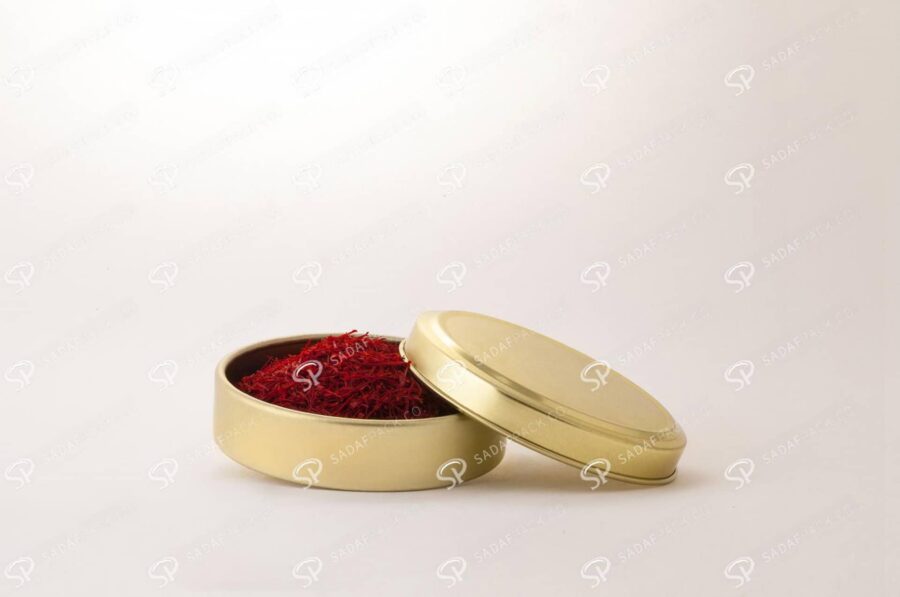 ##tt##-Saffron Metal Container Gold 200 without window