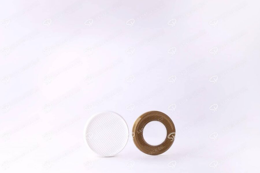 ##tt##-Saffron Metal Container White Bottom Circle 6.5