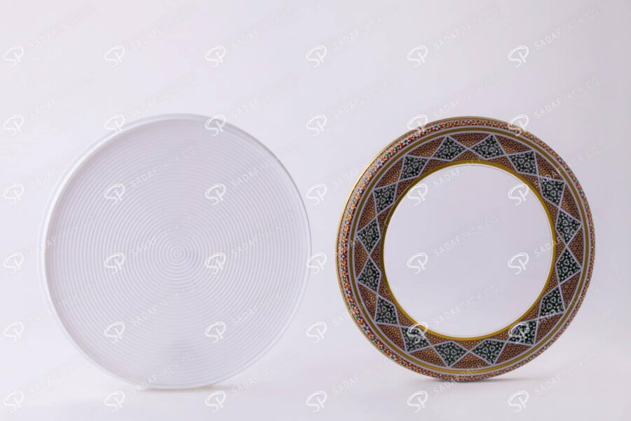 ##tt##-Saffron Metal Container White Bottom Circle 17 High Bottom