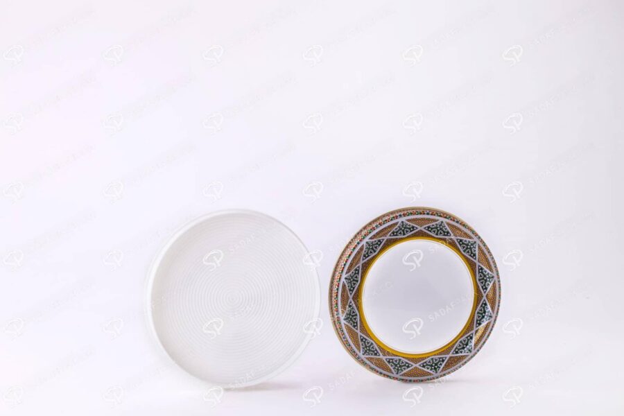 ##tt##-Saffron Metal Container White Bottom Circle 11
