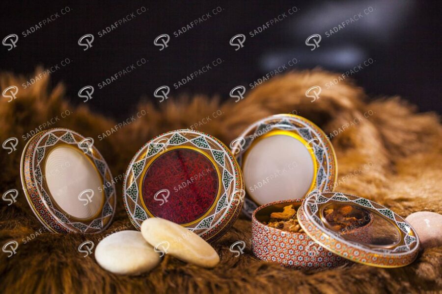 ##tt##-Saffron Metal Container White Bottom Circle 9