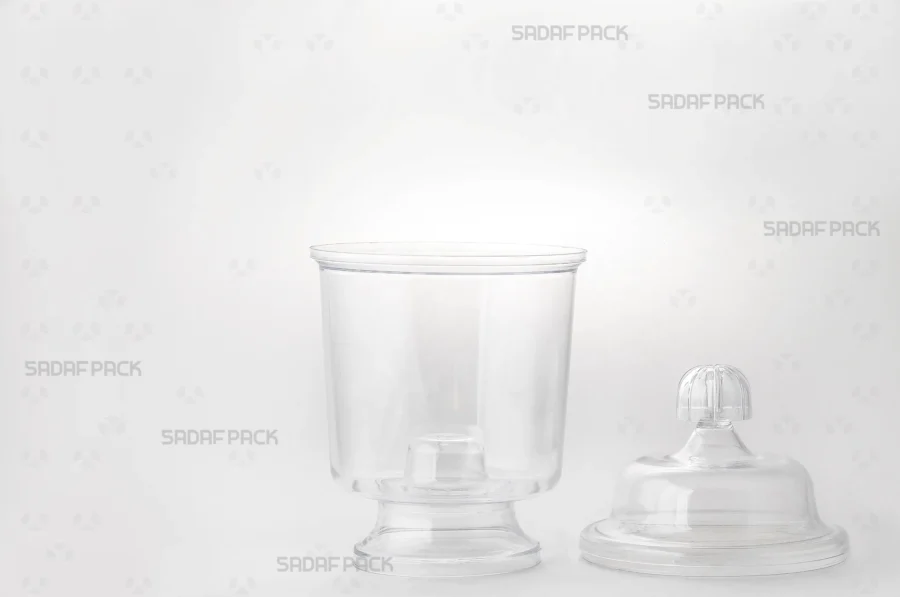 An open view of the Crystal Cup, showing the separate lid and body to display its interior capacity for small sweets or nuts.