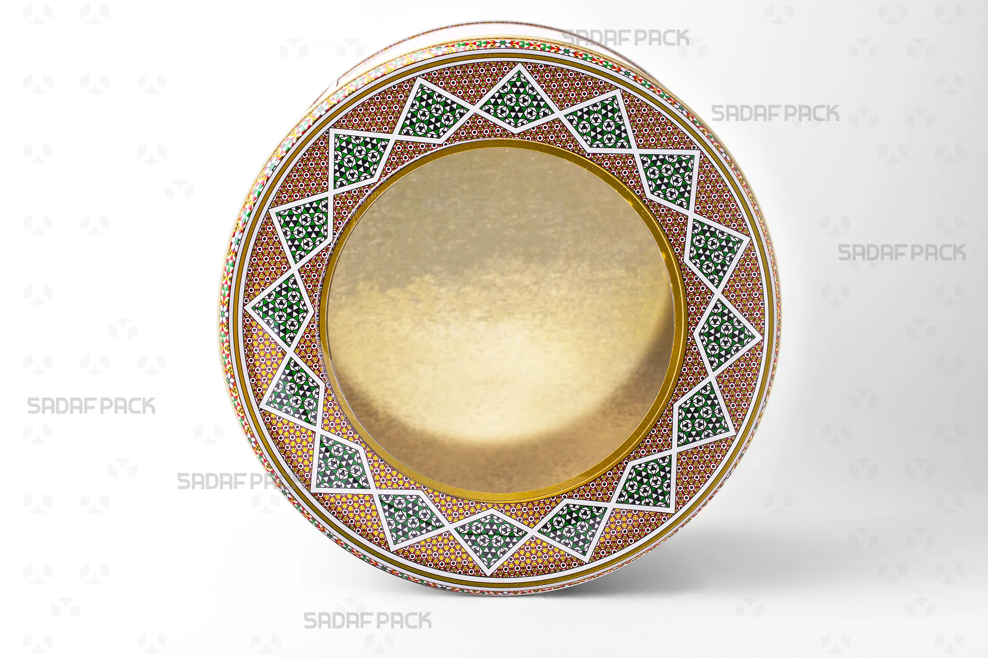 Front view of the 23 Metal 17 cm tin, highlighting its 23 cm diameter and 17 cm height structure.