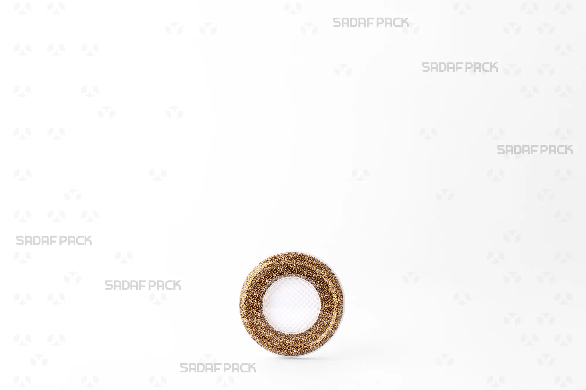 عرض أمامي لعبوة 6.5 معدن إسبانيا، يبرز هيكلها المعدني بقطر 6.5 سم وقاعدة إسبانيا البلاستيكية المميزة.