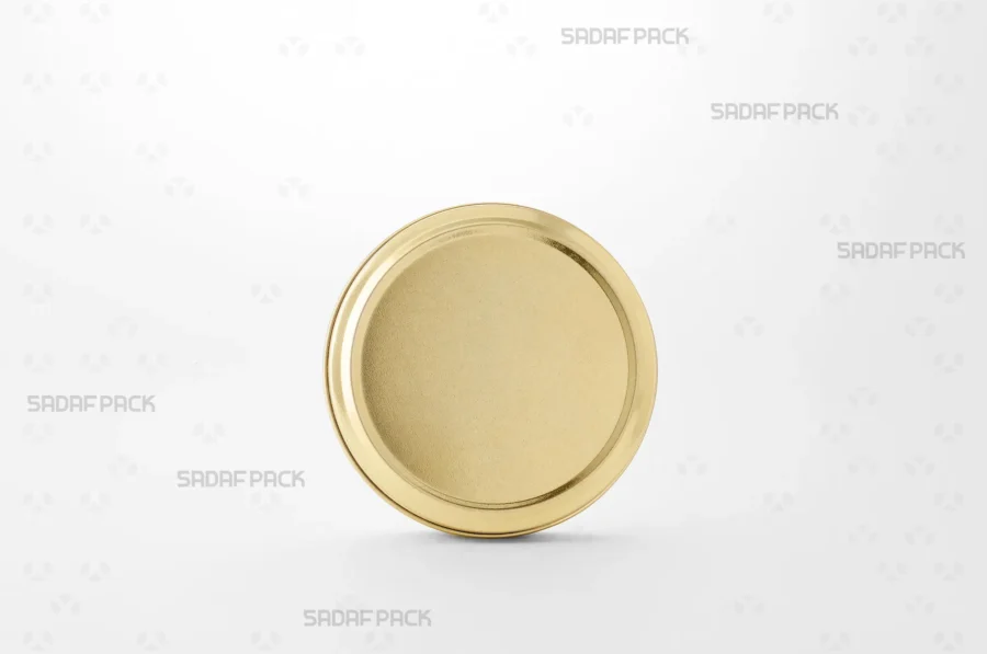 Front angle view of the Sadaf Pack 9 Metal 2 cm Tin, highlighting its 2 cm depth and seamless gold metal construction without a window.