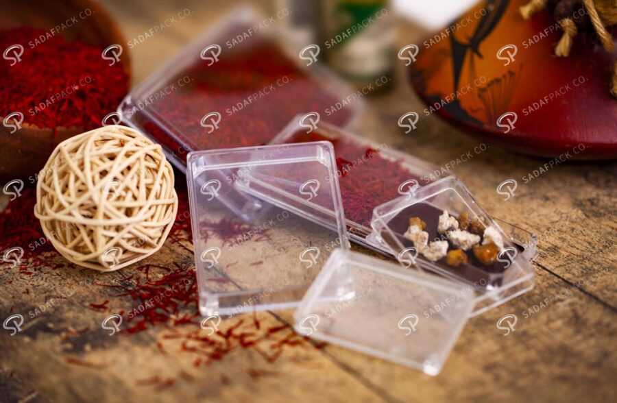 ##tt##-Saffron Rectangular Crystal Container - 3 (10.5)