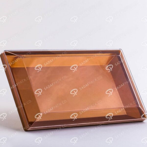 ##tt##-Crystal Container - Golden Bottom Designed Rectangular 200