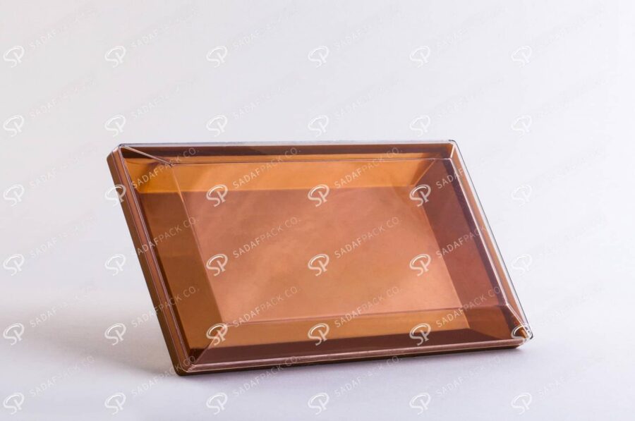 ##tt##-Crystal Container - Golden Bottom Designed Rectangular 200