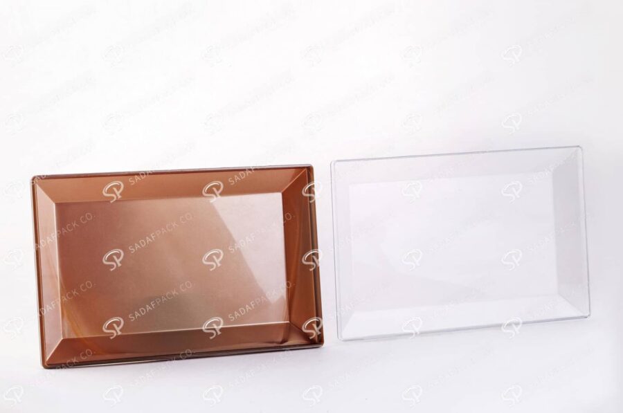 ##tt##-Crystal Container - Golden Bottom Designed Rectangular 200