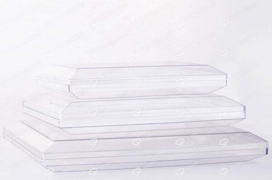 ##tt##-Crystal Container - Transparent Designed Rectangular 300