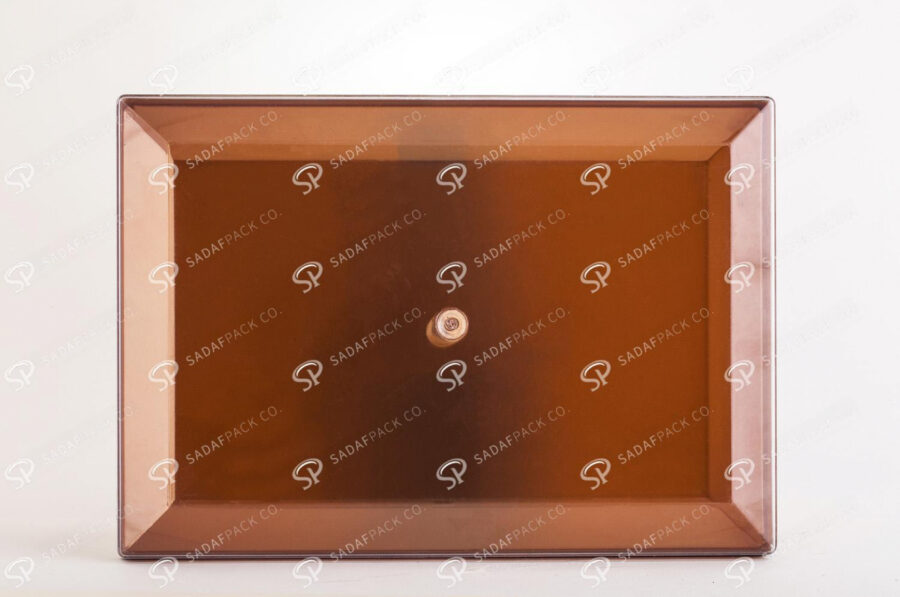 ##tt##-Crystal Container - Golden Bottom Designed Rectangular 300