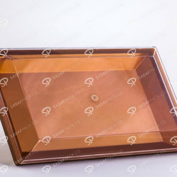 ##tt##-Crystal Container - Golden Bottom Designed Rectangular 300