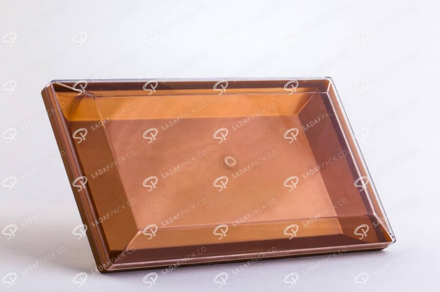 ##tt##-Crystal Container - Golden Bottom Designed Rectangular 300