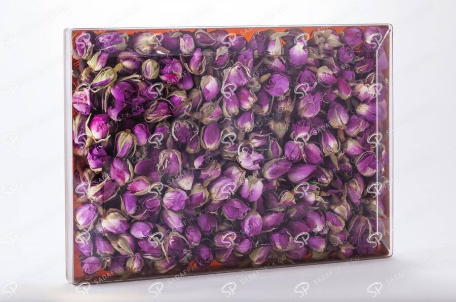 ##tt##-Crystal Container - Golden Bottom Designed Rectangular 300