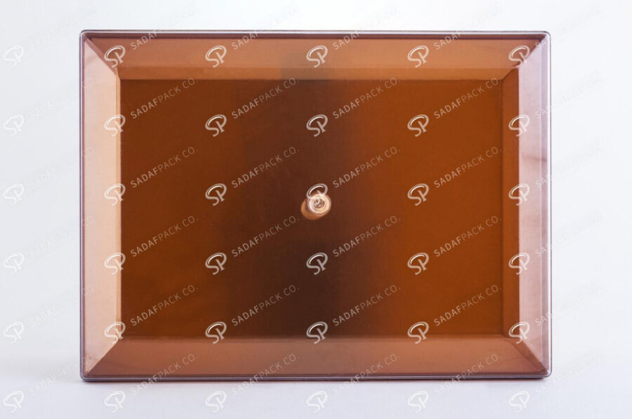 ##tt##-Crystal Container - Golden Bottom Designed Rectangular 500
