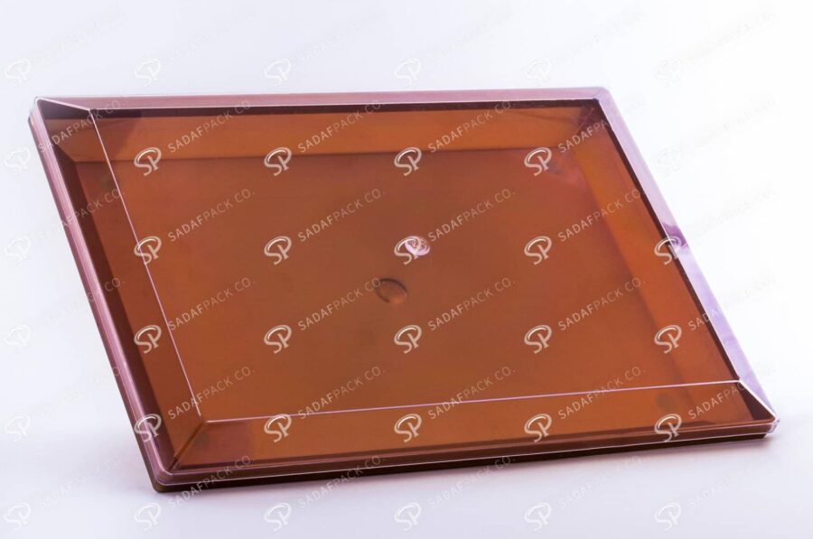 ##tt##-Crystal Container - Golden Bottom Designed Rectangular 500