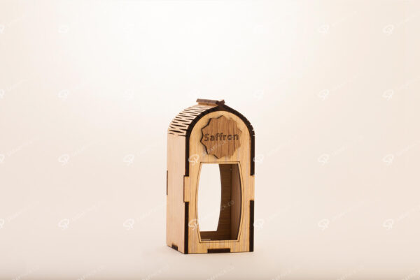 صندوق الزعفران الخشبی لحاوية جوهر حجم متوسط