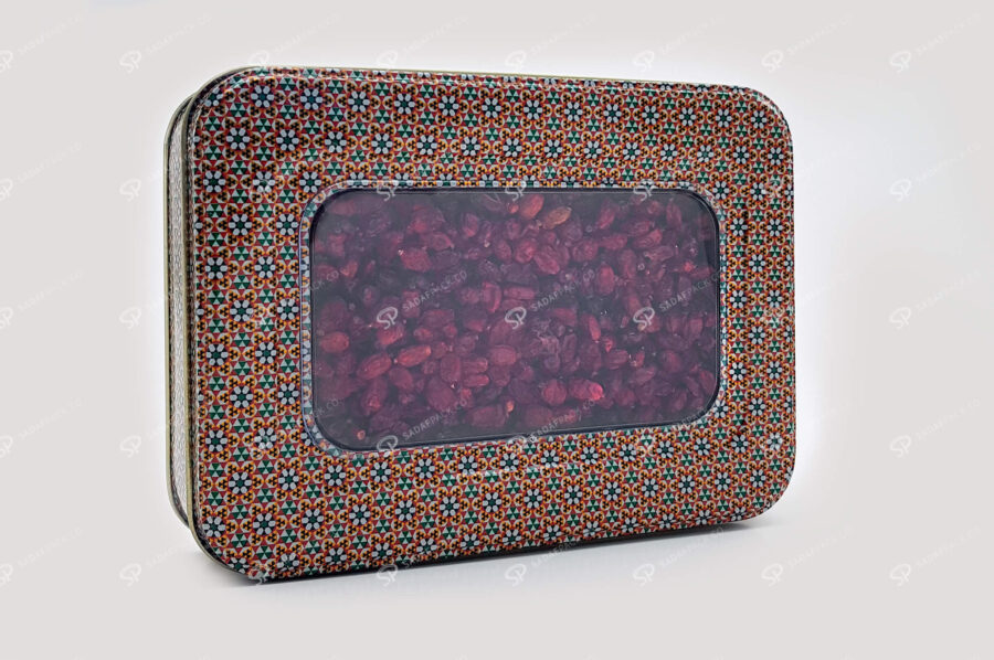 metal container nuts dates saffron