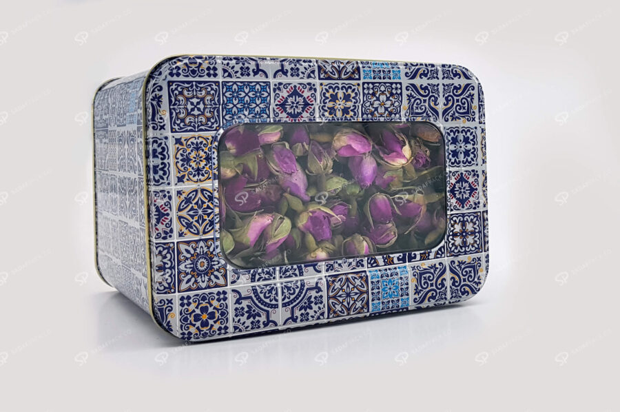 metal container nuts dates saffron