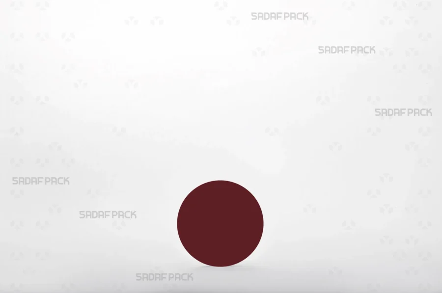 A size 5 circular crimson cardboard Pad, designed to be placed inside saffron containers to elevate the contents and enhance the visual presentation.