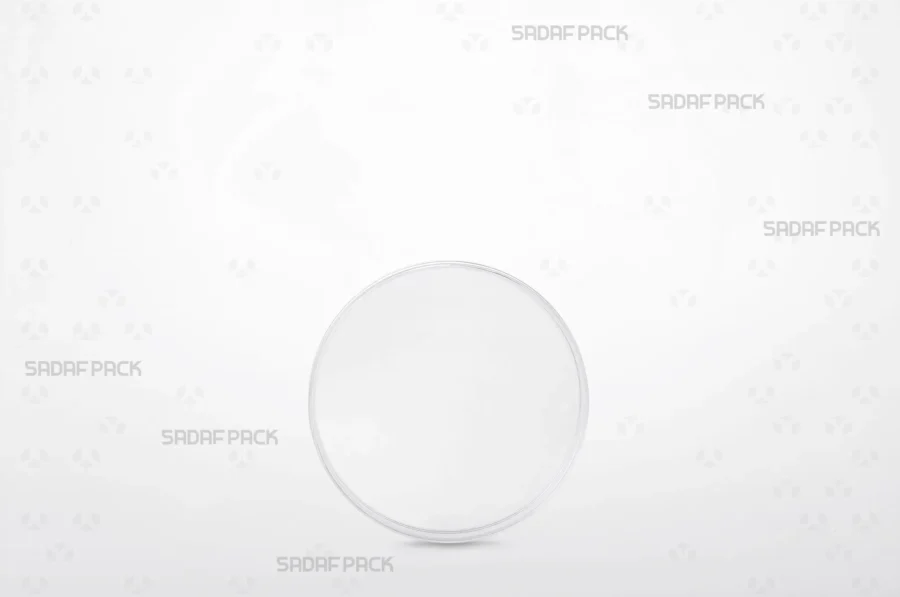 Front angle view of the 10 Core Crystal container, highlighting its circular clear Polycrystal body and elevated core-style base.