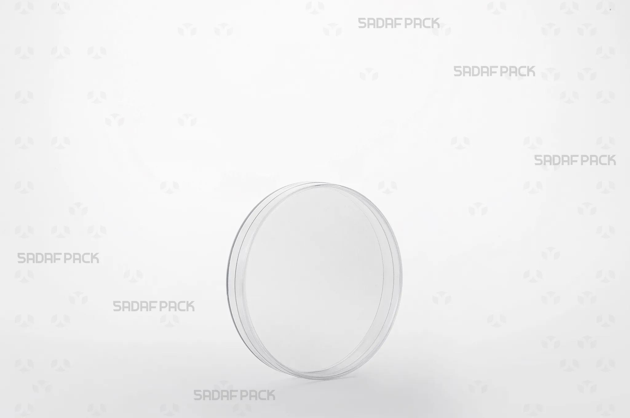 A three-quarter view of the 10 Core Crystal container, a premium packaging solution by Sadaf Pack.