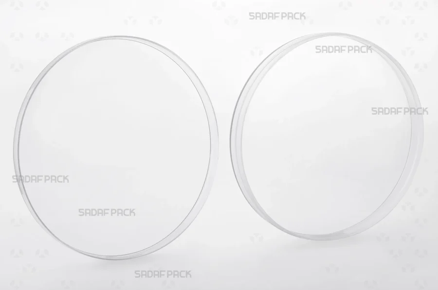 The 15 Core Crystal container with its lid and body separated side-by-side, displaying the spacious, smooth interior ideal for packaging sweets, nuts, or dried fruits.