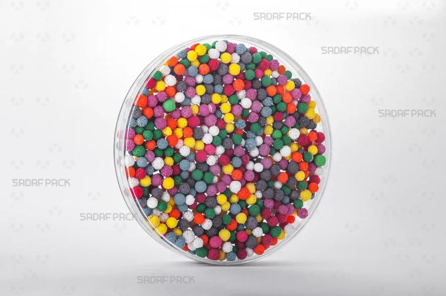 A 15 Core Crystal container filled with Sprinkles, showcasing its generous capacity and its suitability for high-end retail and export packaging.
