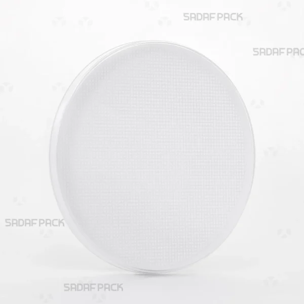 Sadaf Pack's 15 Slim España tin container, featuring a 15cm diameter and a slim profile for premium saffron packaging.