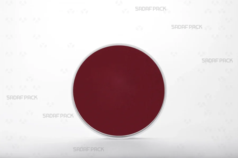 A three-quarter angle view of the 12 Core Crystal Container with size 12 crimson Cardboard Pad