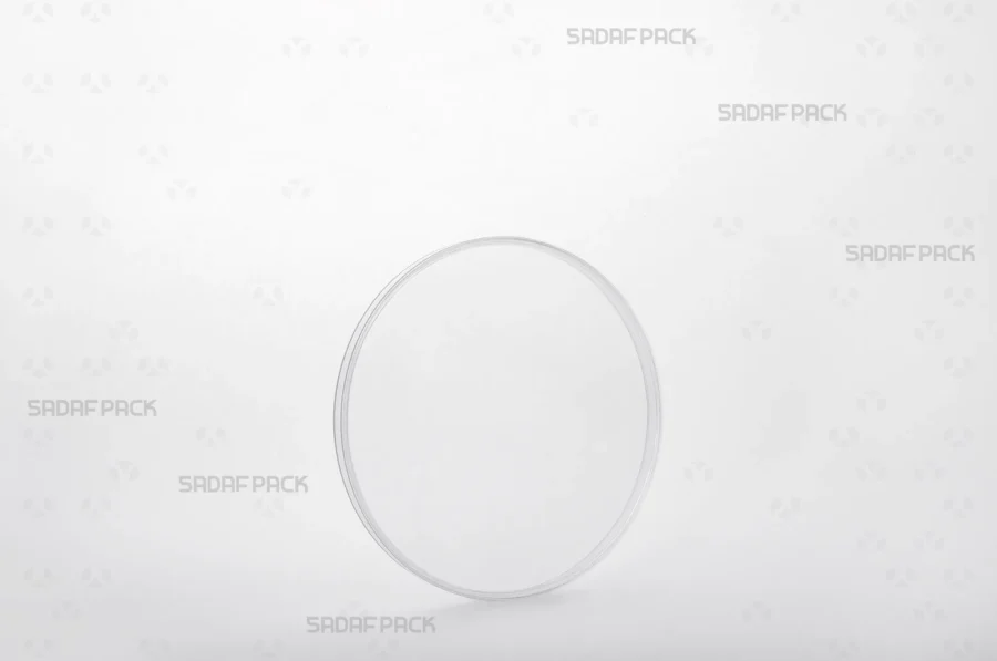 Three-quarter angle view of the 11 Slim Crystal container by Sadaf Pack.