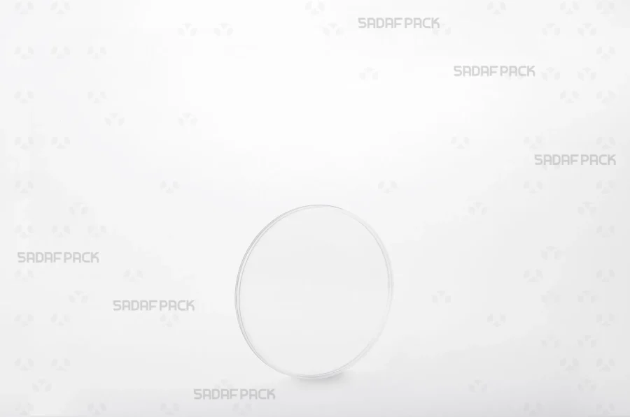 A three-quarter angle view of the 7.5 Slim Crystal container by Sadaf Pack, designed for premium saffron packaging.