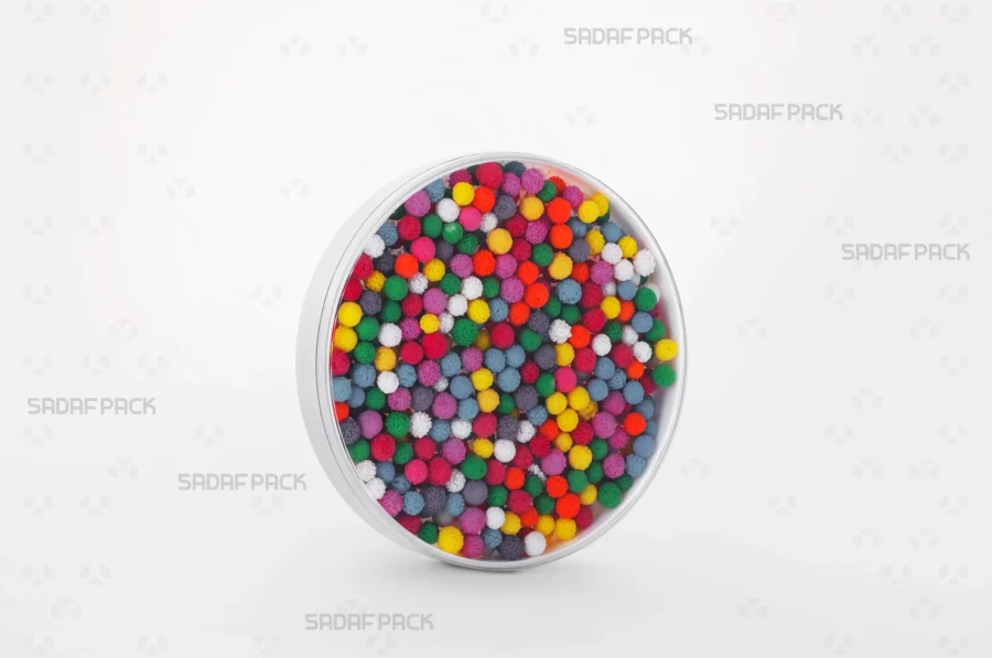 A 12 Core España container filled with high-quality Sugar Pearls, demonstrating its suitability for export-grade products.