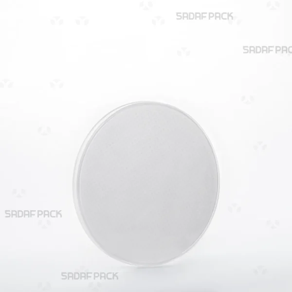 A three-quarter angle view of the 9.5 España Crystal and Metal Container by Sadaf Pack, showcasing its round shape and transparent lid.