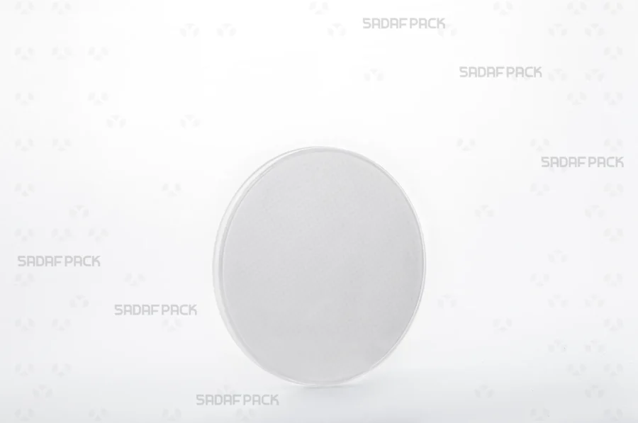 A three-quarter angle view of the 9.5 España Crystal and Metal Container by Sadaf Pack, showcasing its round shape and transparent lid.