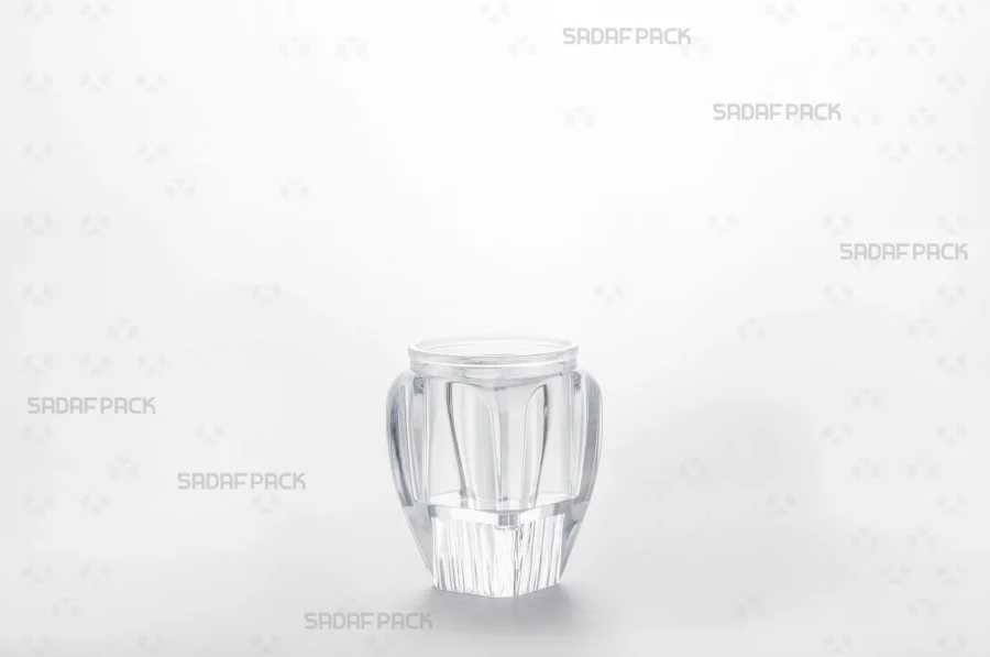 A view of the Gohar 3 container body, focusing on the internal raised bottom that enhances product presentation by creating an illusion of greater volume.