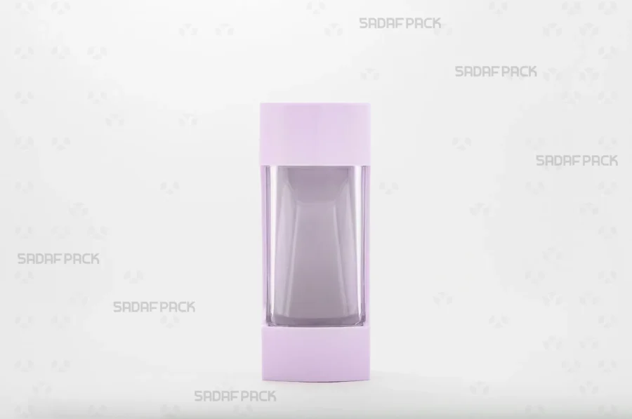 Front angle view of the Negin Lily container, highlighting its unique lily-colored finish and elegant structure.