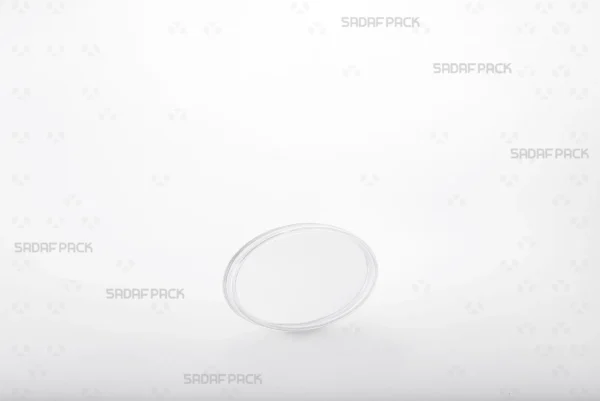 A three-quarter angle view of the Oval 3 Crystal container, an elegant packaging solution for saffron by Sadaf Pack.