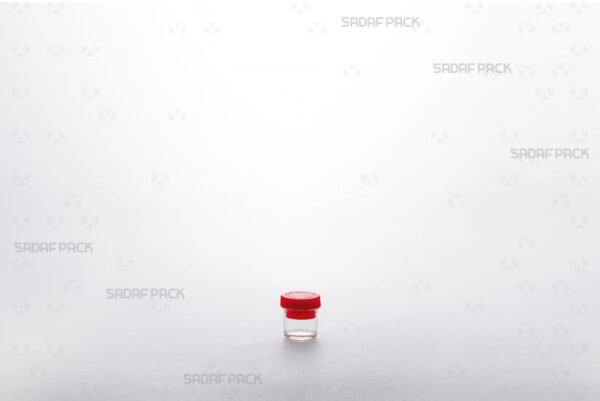 A three-quarter view of the Sadaf Pack Powder Short Red container, showcasing its compact design and vibrant red lid.