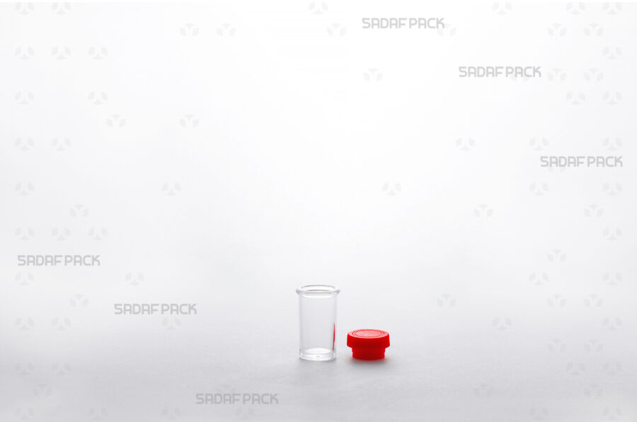 The Powder Tall Red Container with its red lid separated from the body, displaying the clean and spacious interior for easy filling.
