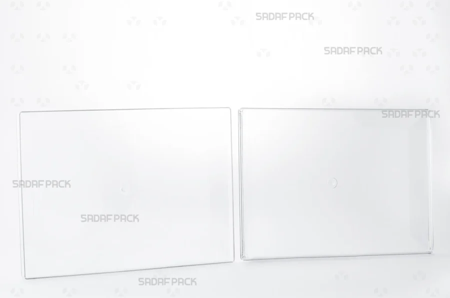 The Rectangle 500 container shown with its lid and body separated side-by-side to display the significant interior capacity.