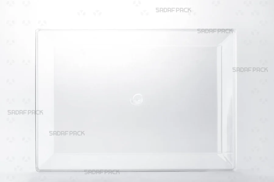 A front-facing view of the Rectangle 300 container, highlighting its clean lines, sturdy polycrystal structure, and spacious interior.