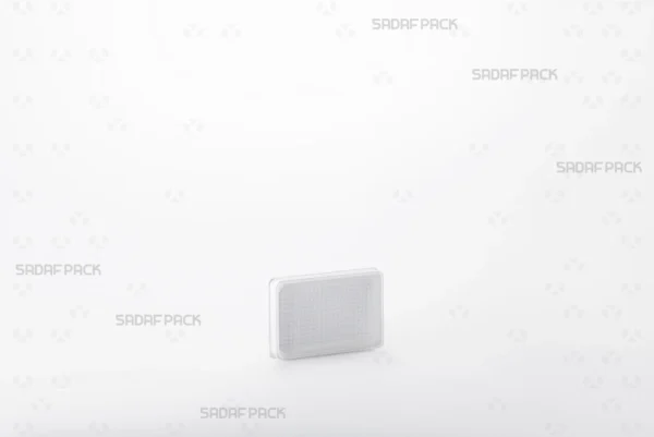 A three-quarter angle view of the elegant 4 España rectangular container for saffron by Sadaf Pack.