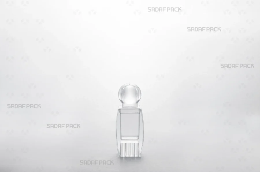 Front view of the Sadaf 1 Raised Bottom container, highlighting its transparent poly-crystal structure and elevated base design.