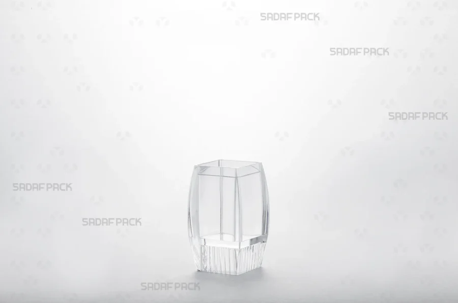 A three-quarter angle view of the Sadaf 2 Raised Bottom container's body, focusing on its sturdy build and the unique raised interior bottom feature.
