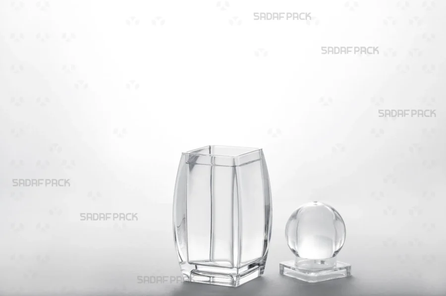 The Sadaf 3 container shown with its lid and body separated, revealing the clean interior space designed to preserve product freshness.