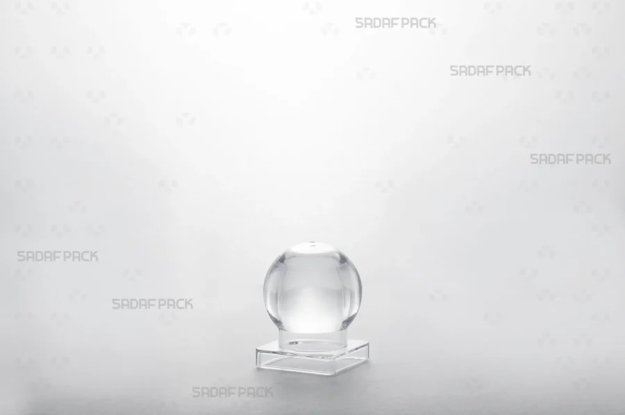 A close-up three-quarter angle view of the Sadaf 4 container lid, showing its precise fit and transparent design.