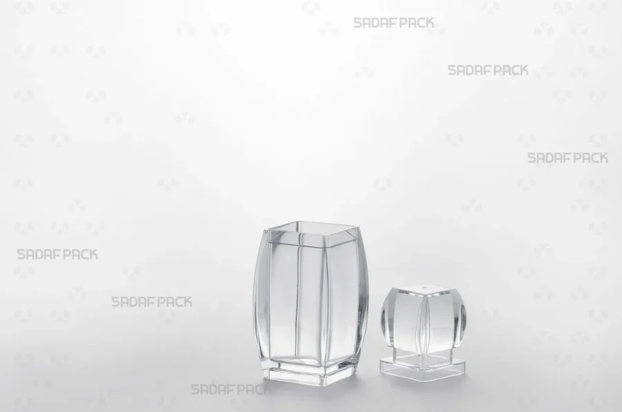 The Azin 2 container with its lid placed beside the body, illustrating the internal capacity suitable for holding valuable spices like saffron and cardamom.